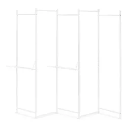 IRIS 5 Panel Free Standing Metal Garment Rack White