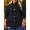 Agnes Orinda Women's Plus Size Button Denim Long Boyfriend Long Sleeve with Pockets Casual Shirt Jean Jackets - 2 of 4