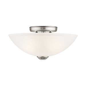 Livex Lighting Somerset 2 - Light Flush Mount in  Brushed Nickel - 1 of 4