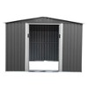 6 x 8 Ft Outdoor Storage Shed, Patio Steel Metal Shed w/Lockable Sliding Doors, Vents, Yard Tool House for Bike Lawnmower,Light Gray - 4 of 4