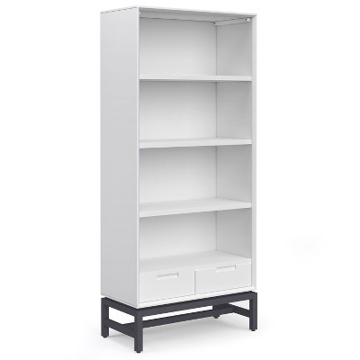 NicBex Bookcases for Living Room Modern 66" H 4 Tier Storage Wood Bookshelves with Adjustable Shelves and 2 Drawers for Office Home