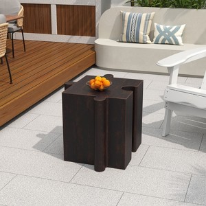 Christopher Knight Home Ava Modern Patio Lightweight Concrete Modular Puzzle Side Table with Convex Edge Design - 1 of 4