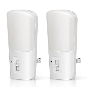 YANSUN 1W Plug-in Light Sensor Integrated LED Night Light, Vertical Mosquito Repellent, Amber, White, 2-Pack - 1 of 1