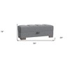 HomeRoots 50" Gray and Brown Chenille Storage Ottoman - 3 of 4