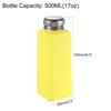 Unique Bargains Plastic Acetone Cleanser Nail Polish Remover Push Down Alcohol Dispenser Bottles 4 Pcs 500ML (17oz) Yellow - 2 of 4