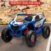 24V Kids 2-Seater Electric Ride-On UTV with Remote Control, 4WD, 4 Shock Absorbers,Leather Seats,MP3 Player & LED Lights - 4 of 4