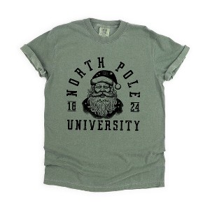 Simply Sage Market Women's North Pole Santa 1824 Short Sleeve Garment Dyed Tee - 1 of 4