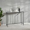 Modern Entryway Console Table with Tempered Glass Tabletop, Adjustable Feet, Easy Assembly, Suitable for Living Room and Entryway - 2 of 4