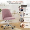 Sevobal Task And Office Chairs Modern Fabric Armless Adjustable Swivel Office Desk Chairs With Wheels, Home Office Chair, Pink, 25.59"*21.4"*33.9" - 4 of 4