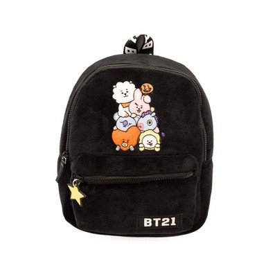 Line Friends BT21 Plush Mini 9.5" Backpack - Tata, Van, Chimmy, Cooky, Shooky and RJ