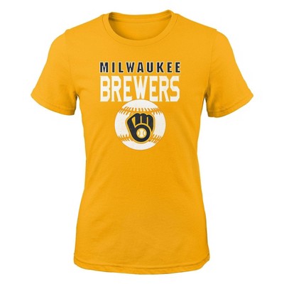 Milwaukee Brewers Official MLB Genuine Kids Youth Girls Size T-Shirt New  Tags