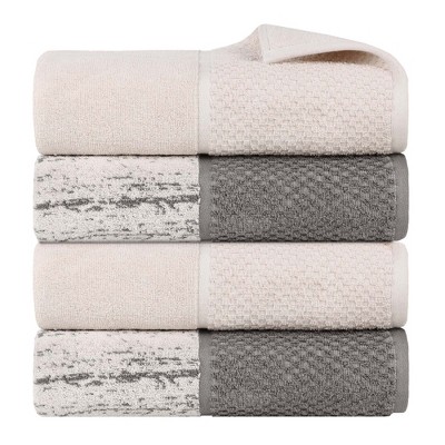 Ribbed Cotton Highly Absorbent Medium Weight 12 Piece Assorted Towel Set by Blue Nile Mills
