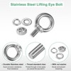 Unique Bargains Stainless Steel Durable Rust-Resistant Eyebolts with Nuts Washers Male Screw for Fastening 10 Pcs - 2 of 4
