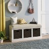 NicBex Modern 43.7" Storage Bench with 3 Rattan Baskets for Entryway and Living Room - 3 of 4