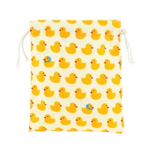 Unique Bargains Women Durable Drawstring Ducks Cosmetic Bag Yellow 1 Pc - 1 of 3