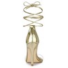 Allegra K Women's Opened Toe Clear Strap Stiletto Heel Lace Up Sandals - 4 of 4