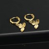 Gold Huggie Small Hoop Earrings with Charm Personalized /Star/Cross/Lock/Key 18k Gold Plated Crystal Drop Dangle Earrings for Women - 4 of 4