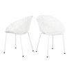 Set of 2 Outdoor Dining Chairs with Iron and Plastic Frame,Modern Patio Chairs for Backyard or Deck,Weather Resistant Chair Set-Koiai - 3 of 4