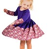 The Pink Picket Fence Louise Twirl Dress 2-Pack – Soft Cotton Floral Dresses for Girls – Green & Purple – 1 of Each – Sensory-Friendly - 4 of 4