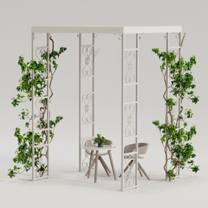 Artloge Heavy Duty Metal Wedding Ceremony Arbor Arch Outdoor Garden Pergola Gazebo Trellis with UV-Proof Roof Cover for Party Engagement Decoration - 1 of 4