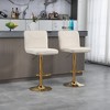 Set of 2 360° Velvet Swivel Adjustable Counter Height Bar Stools with Back and Footrest - 3 of 4