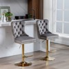 NicBex Bar Stools Set of 2 Height Adjustable Swivel Velvet Counter Stools with Back and Hand-pulled Button for Bar, Kitchen - 2 of 4