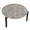 CAVINAS Coffee Tables for Living Room Modern Round Coffee Table Unique Solid Wood Center Table with Imitation Marble Tabletop, Office - 2 of 4