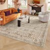 Lahome Vintage Full Coverage Floral Border Short Pile Velvet Rectangular Indoor Area Rug - 2 of 4