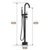 Freestanding Bathtub Faucet, Floor Mount Tub Filler,Standing Tub Faucet,Single Handle Brass Tap with Handheld Shower and Swivel Mixer Spout - 2 of 4