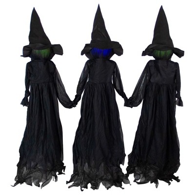 Northlight 4' Lighted Faceless Witch Trio Outdoor Halloween Stakes : Target