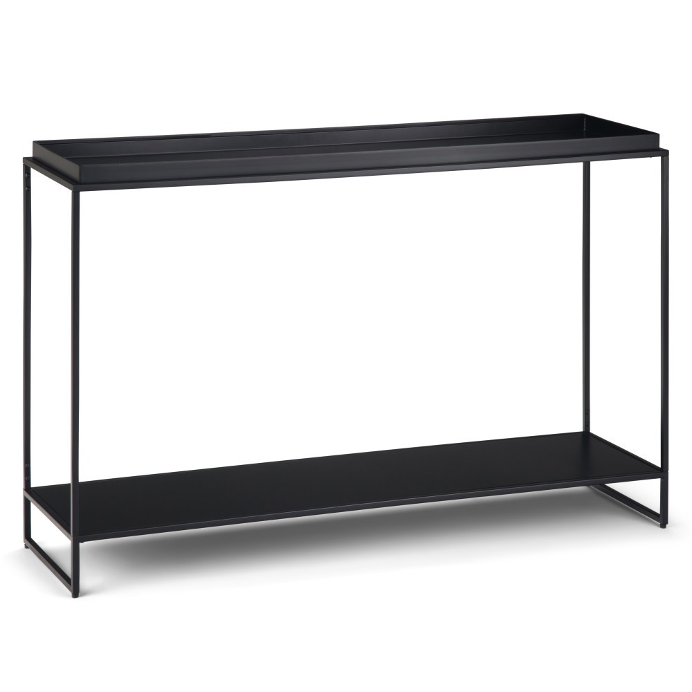 Photos - Coffee Table 47" Morton Tray Top Console Table Black - WyndenHall