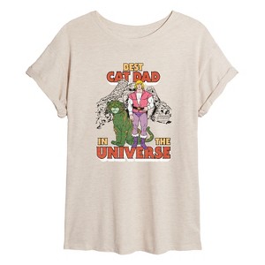 Women's - Masters of the Universe - Best Cat Dad Oversized Graphic T ...