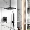 LOVMOR 10 Inches Bathroom Rain Shower Combo Set Celling Mounted Rainfall Shower Head,Matte Black - 2 of 4