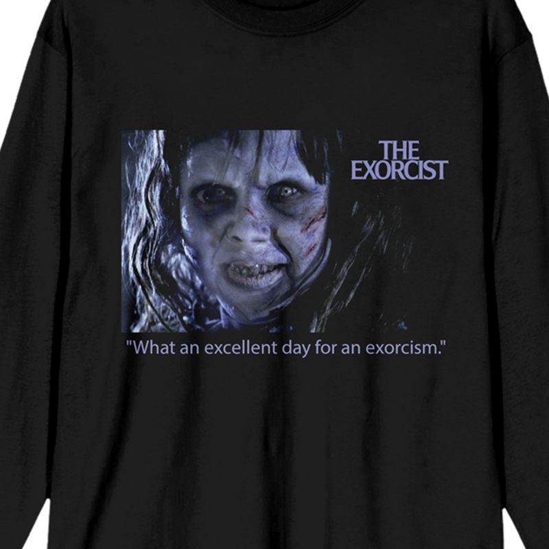 The Exorcist Excellent Day For An Exorcism Crew Neck Long Sleeve Women's Black Tee, 2 of 4