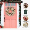 GAOMON 24" Christmas Wreath, Snow Frosted Pre-Lit Wreath with Berries & Pine Cones, Home Indoor Outdoor Artificial - 3 of 4