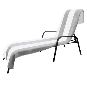 Cabana Striped Cotton Standard Size Towel/ Chaise Lounge Chair Cover by Blue Nile Mills - 1 of 4