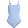 Lands' End Women's Chlorine Resistant Scoop Neck High Leg Tugless Tank Thin Strap One Piece Swimsuit Adjustable - 3 of 4