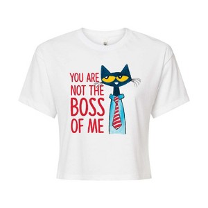 Women's - Pete the Cat - Not The Boss Of Me Cropped Graphic T-Shirt - 1 of 4