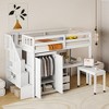 Twin Size Loft Bed with Stairs, Bookshelf and Drawers - 2 of 4