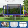 KWPZQEB Trampoline for Kids, Outdoor Kids Trampoline w/ Safety Enclosure & Ladder, Heavy Duty Jumping Mat w/ Basketball Hoop for Backyards, 8/12/14FT - 3 of 4