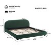 Queen/King Size Platform Bed, Boucle Fabric Upholstered Bed Frame with Curved Headboard - ModernLuxe - 3 of 4
