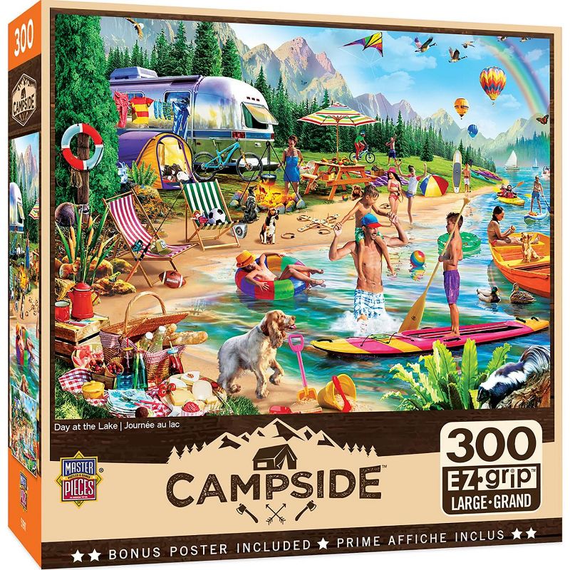MasterPieces Inc Day at the Lake 300 Piece Large EZ Grip Jigsaw Puzzle, 1 of 7