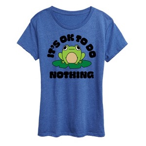 Women's - Instant Message - Do Nothing Frog Short Sleeve Graphic T-Shirt - 1 of 4