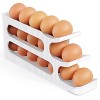 LunaLulinlk Space Saving Egg Holder for Refrigerator, Holds up to 18 Eggs, Plastic, White - 2 of 4
