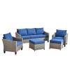 XIZZI 4-Season Outdoor Sofa Set w/ Optional Firepit - 3+2+2 Seating, 4 Colors (Navy, Orange, Green, Beige), Weatherproof Patio Furniture for Yard - 2 of 4