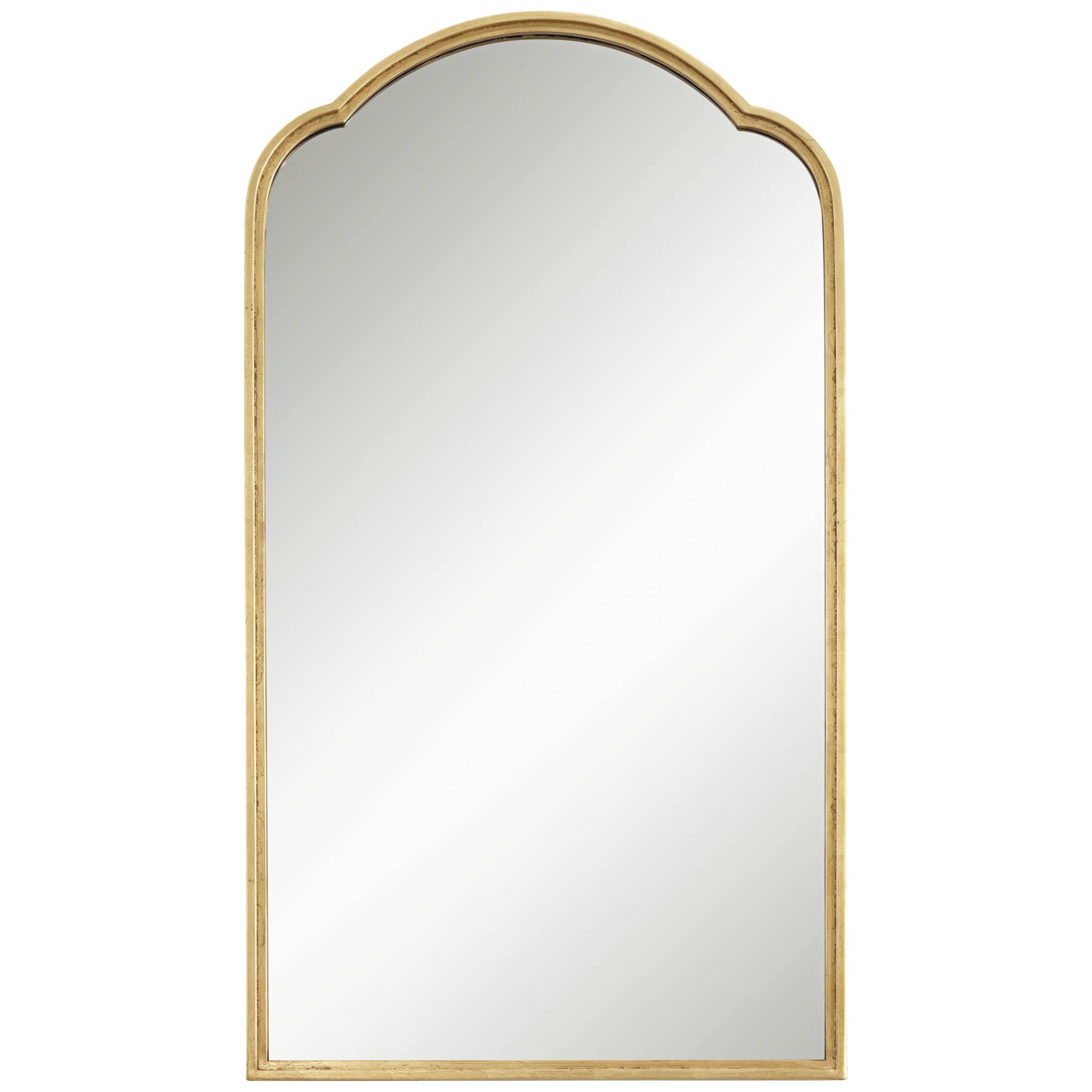 Uttermost Arch Top Rectangular Vanity Decorative Wall Mirror Modern Metallic Gold Iron Frame 24" Wide for Bathroom Bedroom House