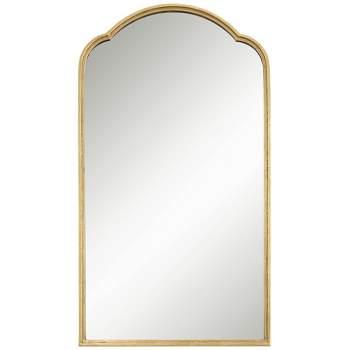 Uttermost Arch Top Rectangular Vanity Decorative Wall Mirror Modern Metallic Gold Iron Frame 24" Wide for Bathroom Bedroom House