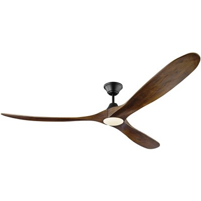 Monte Carlo 70" Maverick Max Walnut Large LED Ceiling Fan with Remote Control