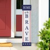Northlight Patriotic "Home of the Brave" Wooden Porch Board Sign Decoration - 36" - 2 of 4