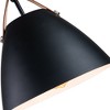 C Cattleya 1-Light Black Outer Whiter Inner Dome Pendent with Leather Strap - 4 of 4